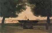 camille corot Fountain of the French Academy oil on canvas